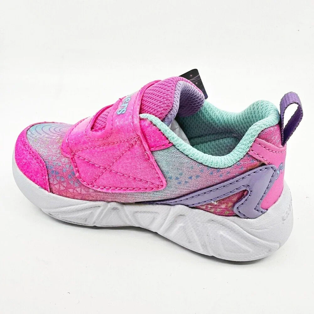 Skechers S Lights Tri Brights Lil Gleam Pink Lavender Toddlers Girls Size 6